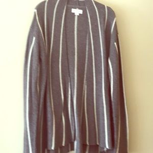 Velvet Open Front Striped Cardi size Medium